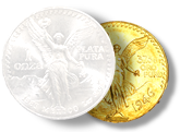 Monedas de oro y plata